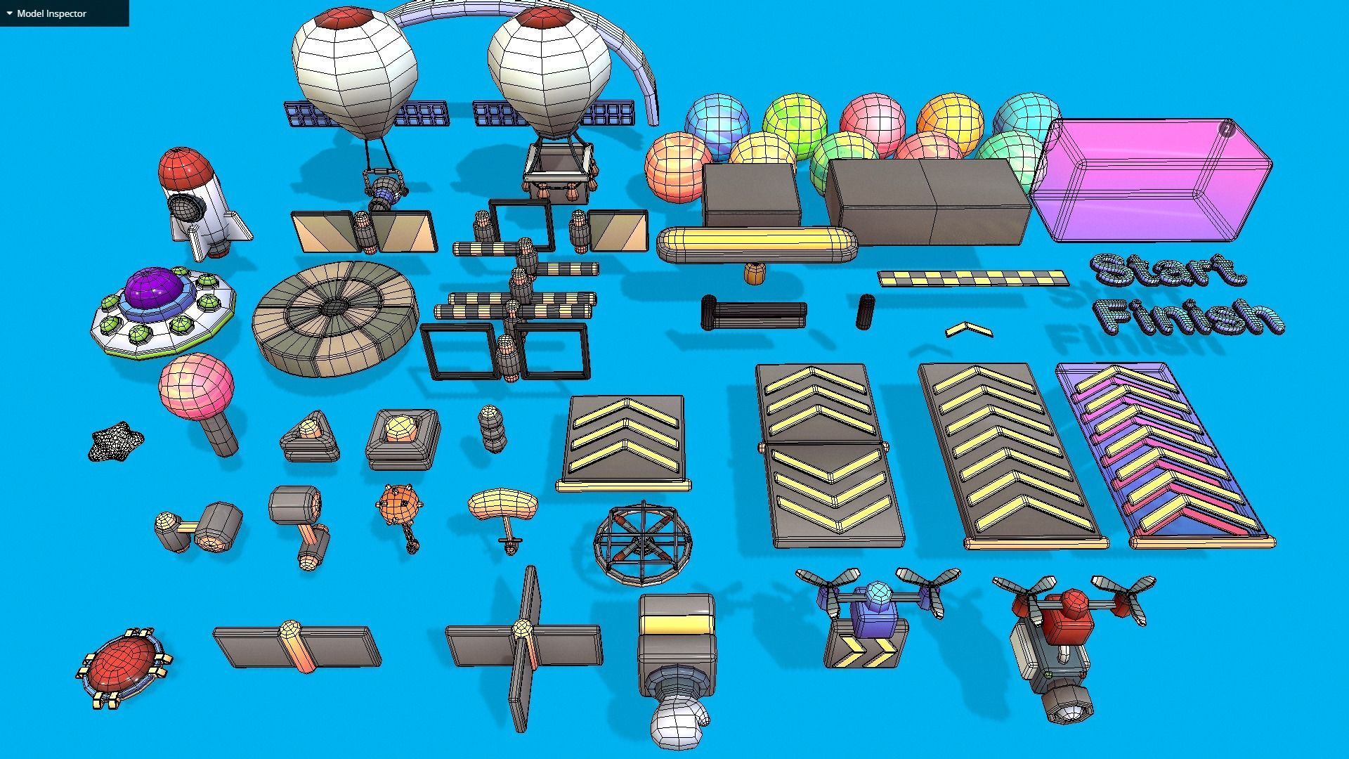 Cute Platformer Asset Pack - Space Low-poly 3D model_6