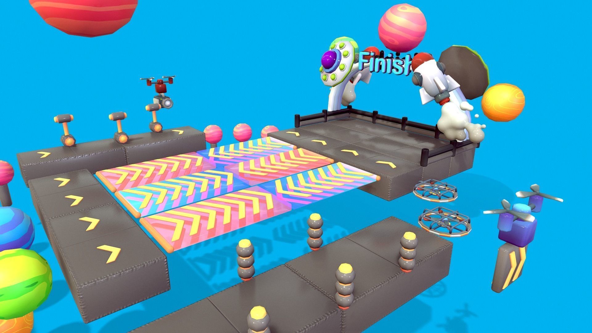 Cute Platformer Asset Pack - Space Low-poly 3D model_3