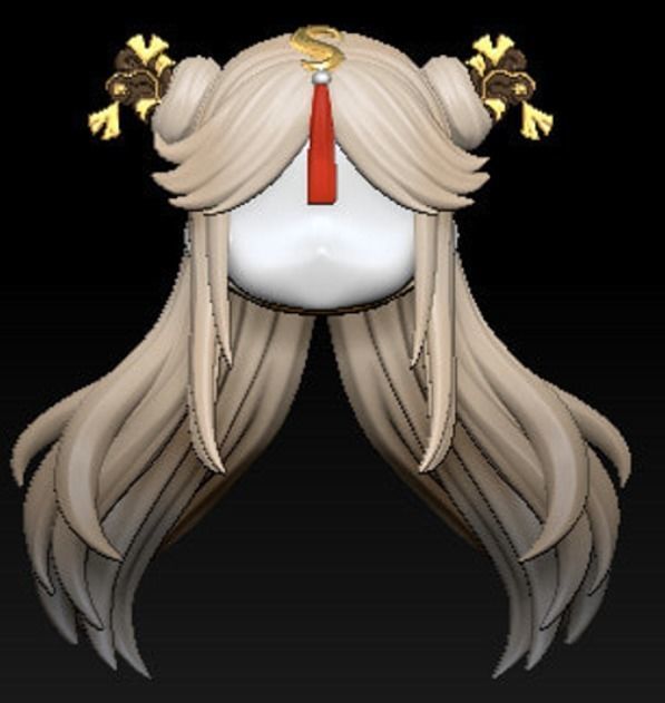 Nendoroi long hair high quality for Ningguang Genshin Impact 3D print model_1