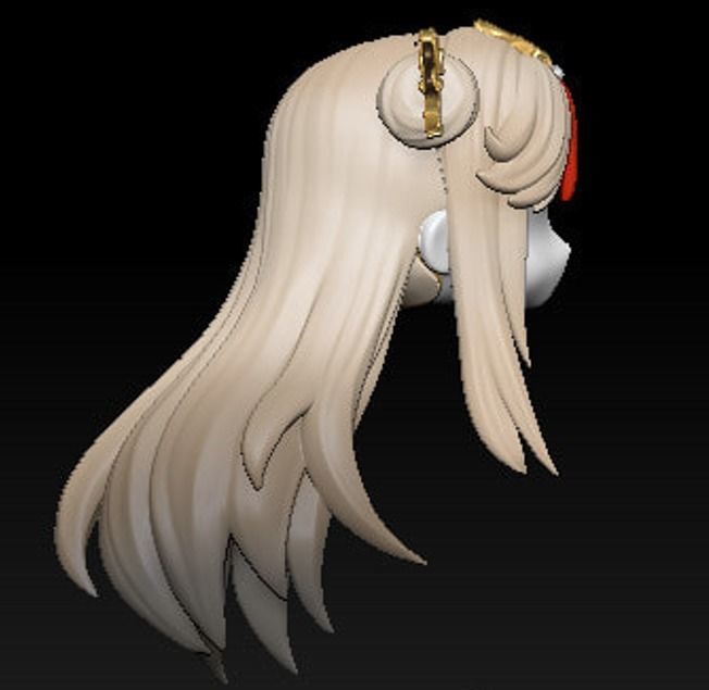 Nendoroi long hair high quality for Ningguang Genshin Impact 3D print model_2