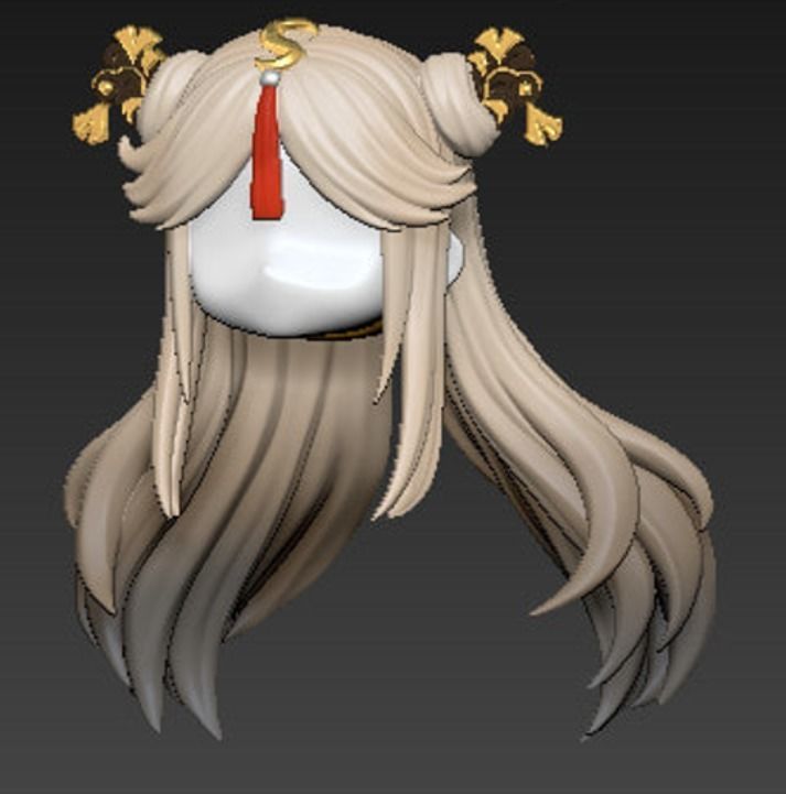 Nendoroi long hair high quality for Ningguang Genshin Impact 3D print model_4