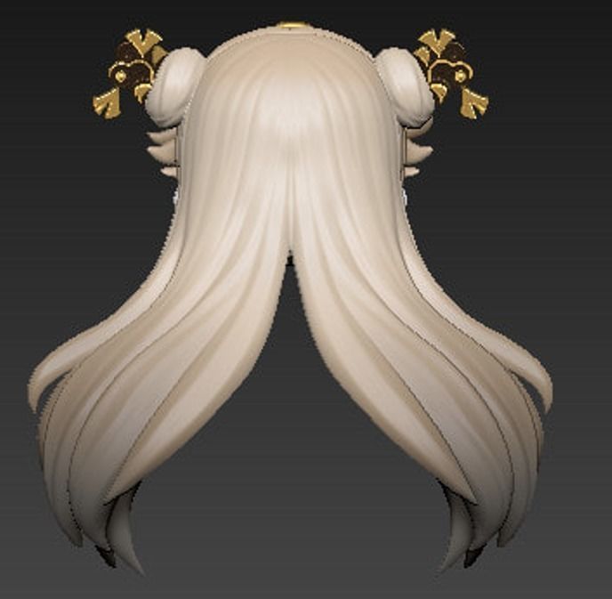 Nendoroi long hair high quality for Ningguang Genshin Impact 3D print model_3