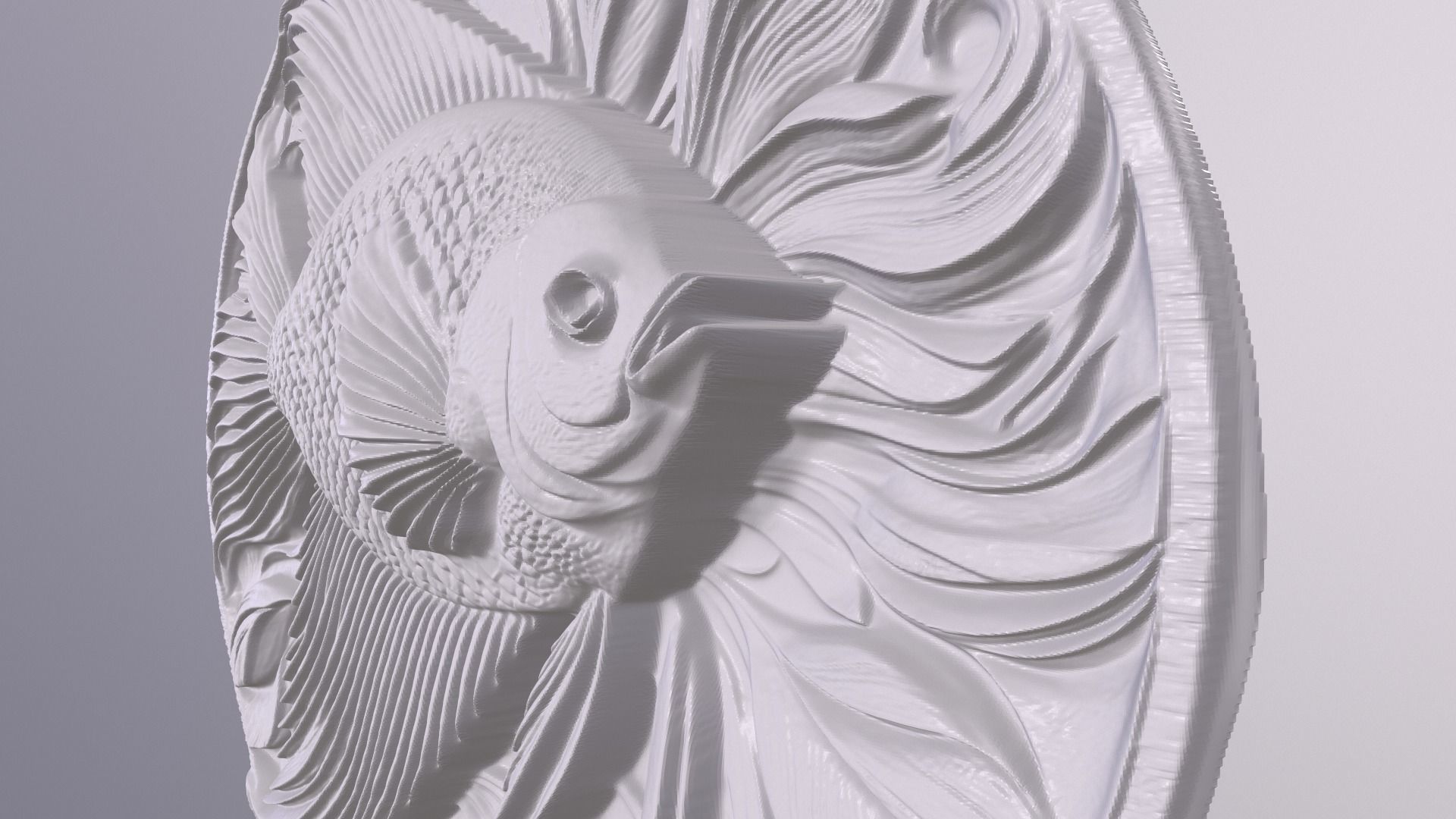 AngelFish 2 basrelief for 3D printing 3D print model_3