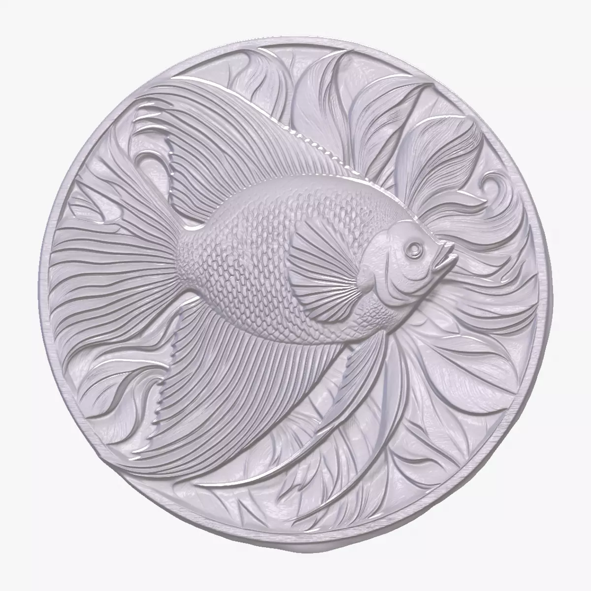 AngelFish 2 basrelief for 3D printing 3D print model_0