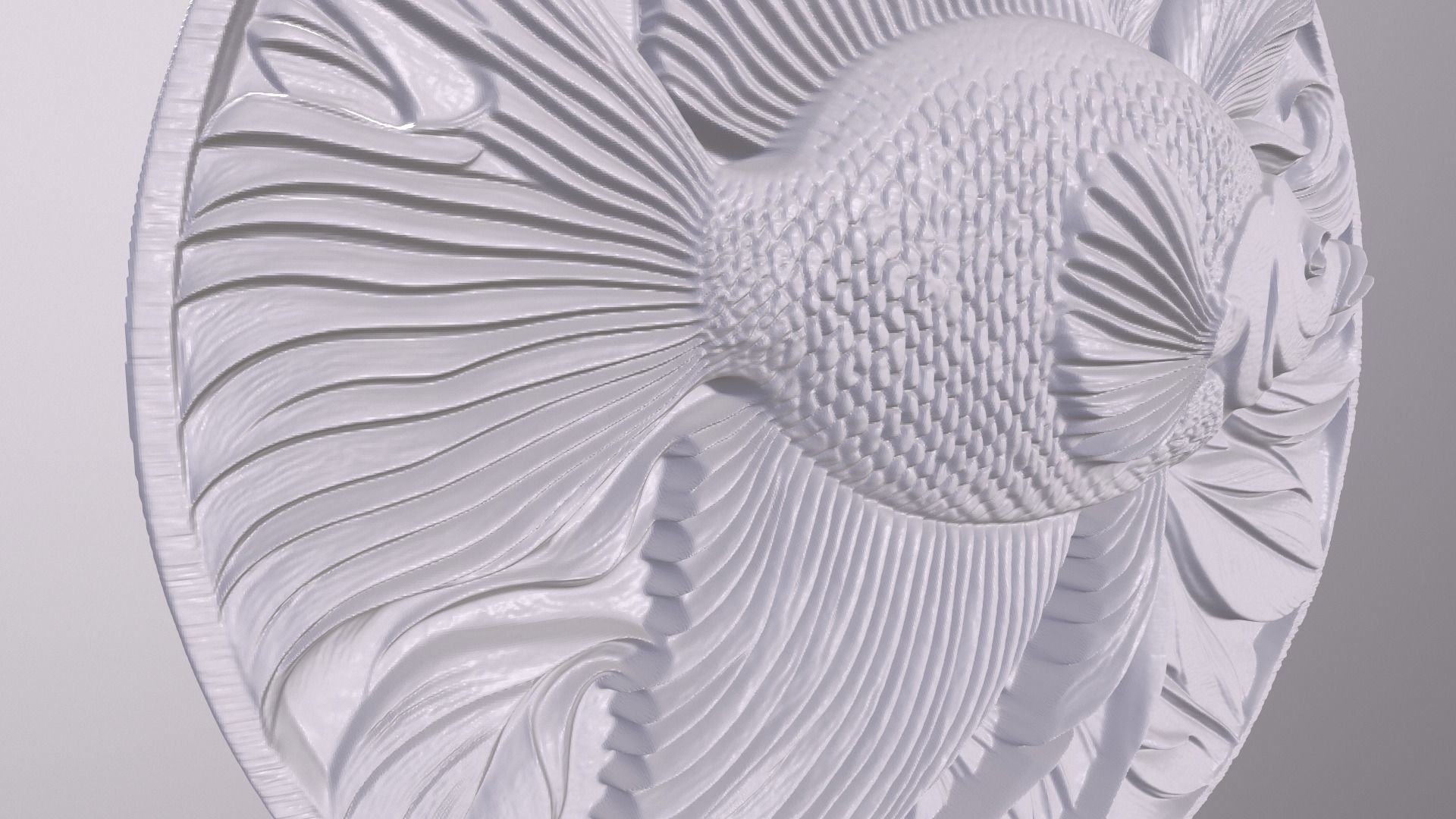 AngelFish 2 basrelief for 3D printing 3D print model_4