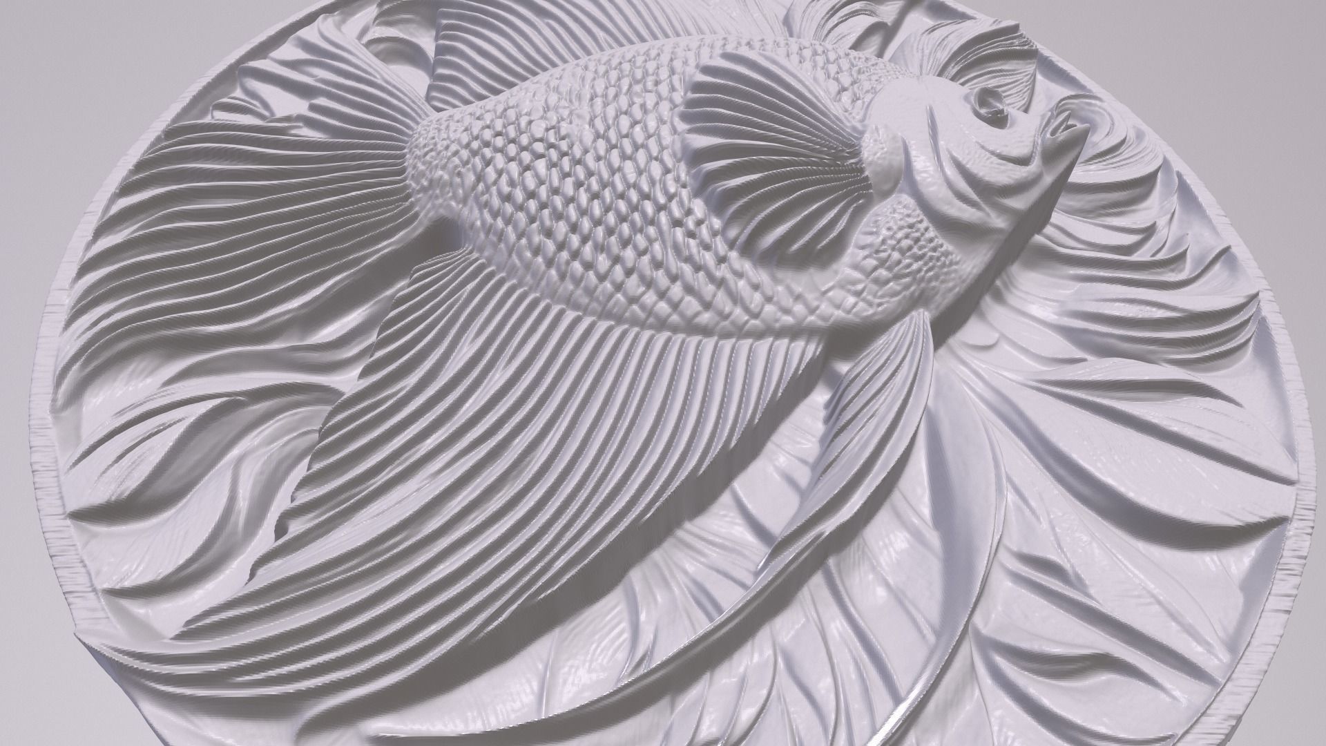 AngelFish 2 basrelief for 3D printing 3D print model_2