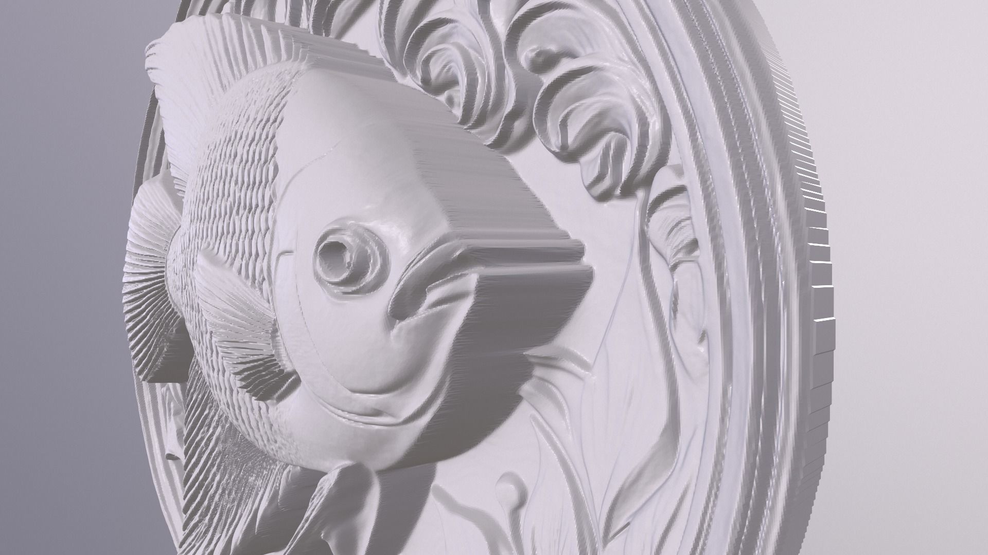 AngelFish 3 basrelief for 3D printing 3D print model_3