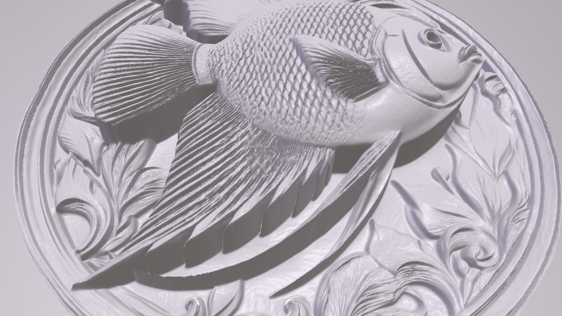 AngelFish 3 basrelief for 3D printing 3D print model_2