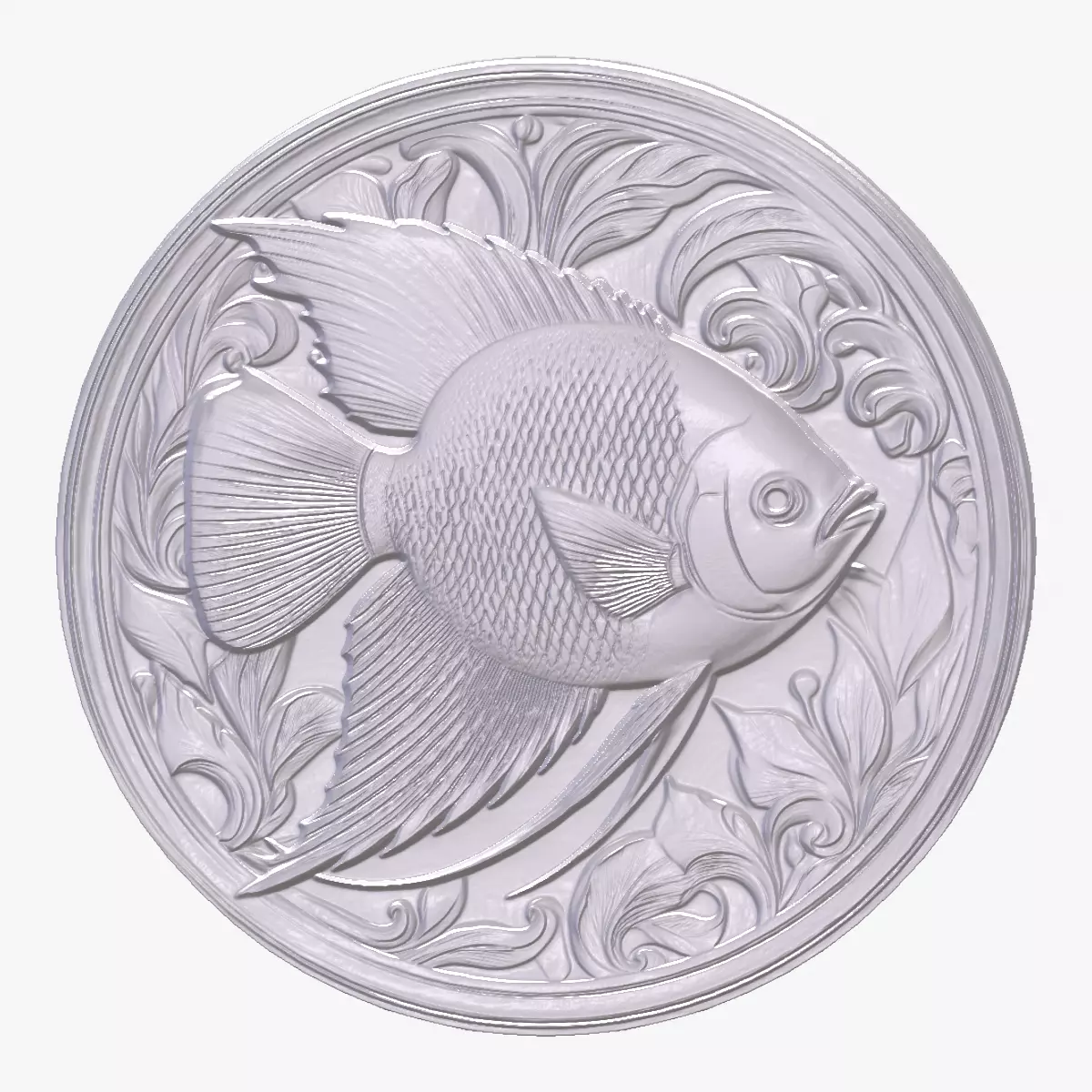 AngelFish 3 basrelief for 3D printing 3D print model_0