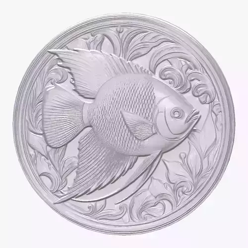 AngelFish 3 basrelief for 3D printing 3D print model