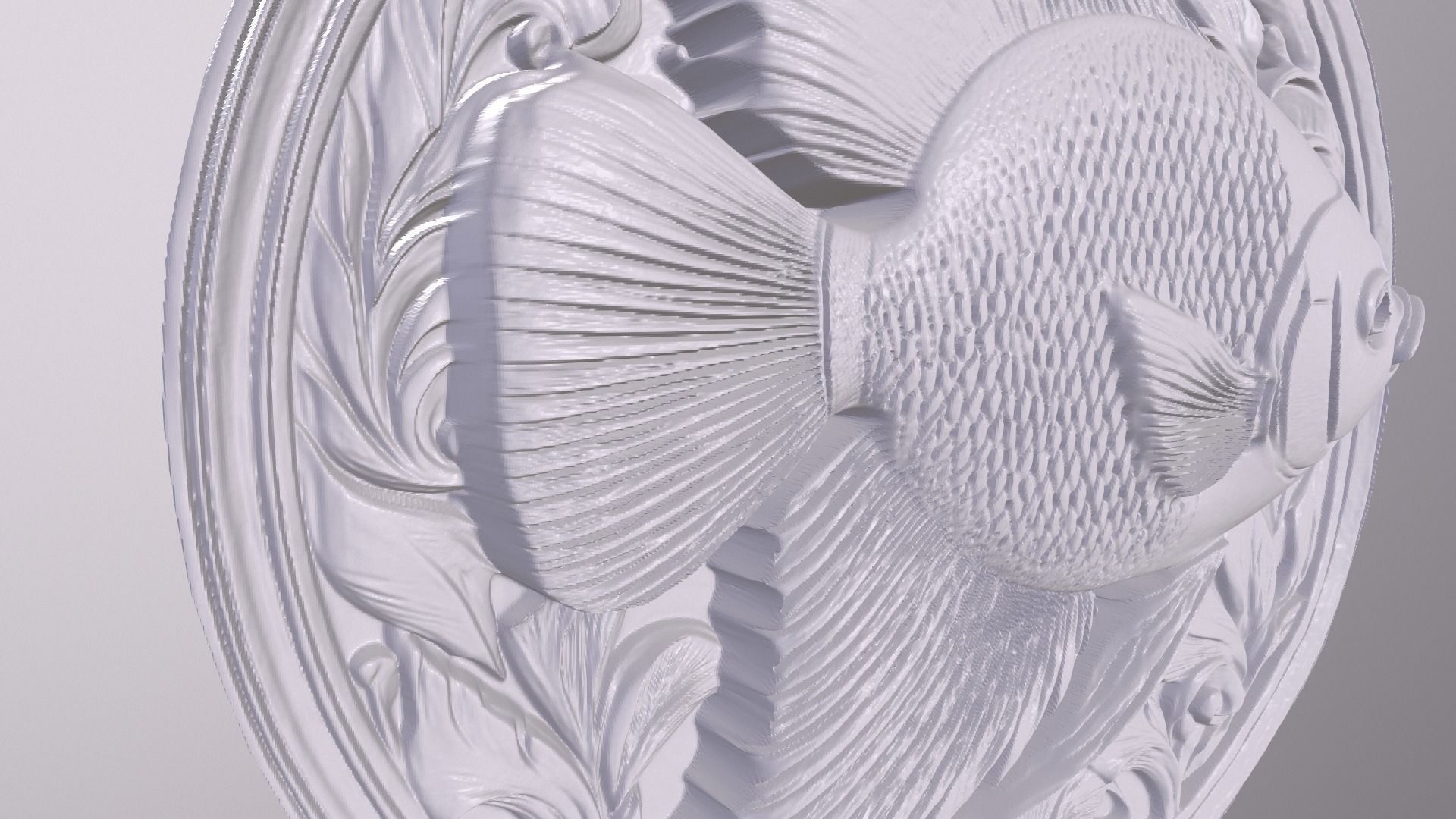 AngelFish 3 basrelief for 3D printing 3D print model_4