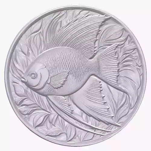 AngelFish 4 basrelief for 3D printing 3D print model