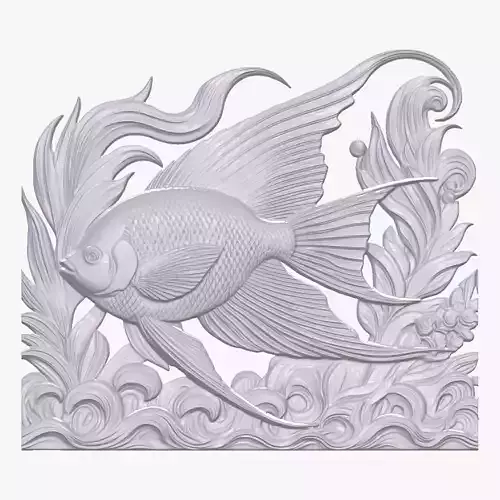 AngelFish 5 basrelief for 3D printing 3D print model
