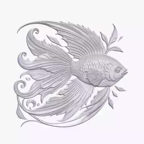 AngelFish 6 basrelief for 3D printing 3D print model