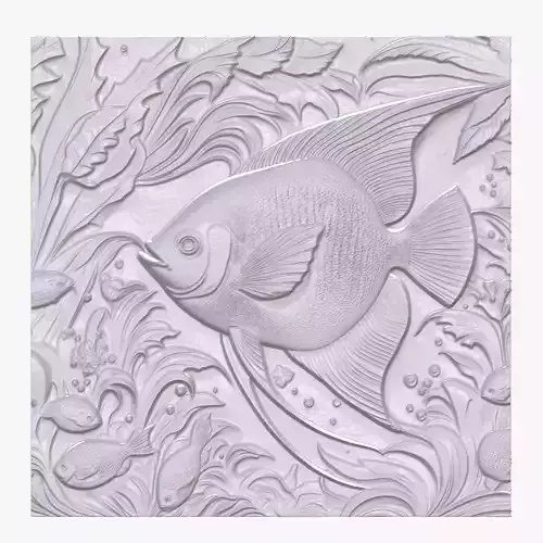 AngelFish 8 basrelief for 3D printing 3D print model