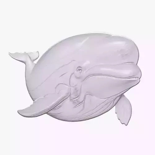 Beluga Whale 1 basrelief for 3D printing