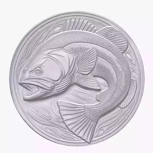 Blackbass 1 basrelief for 3D printing