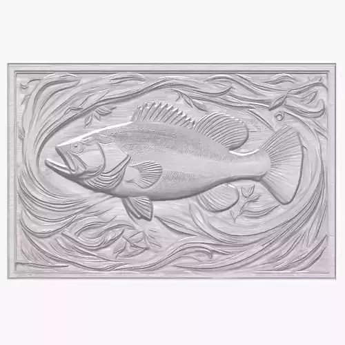 Blackbass 2 basrelief for 3D printing