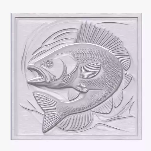Blackbass 4 basrelief for 3D printing