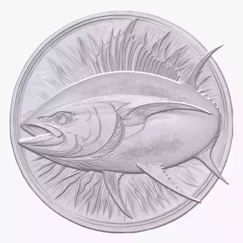 Bluefin Tuna 1 basrelief for 3D printing