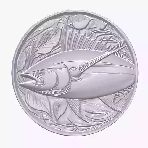 Bluefin Tuna 2 basrelief for 3D printing