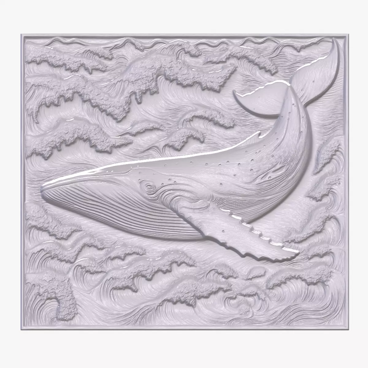 Blue Whale 1 basrelief for 3D printing 3D print model_0