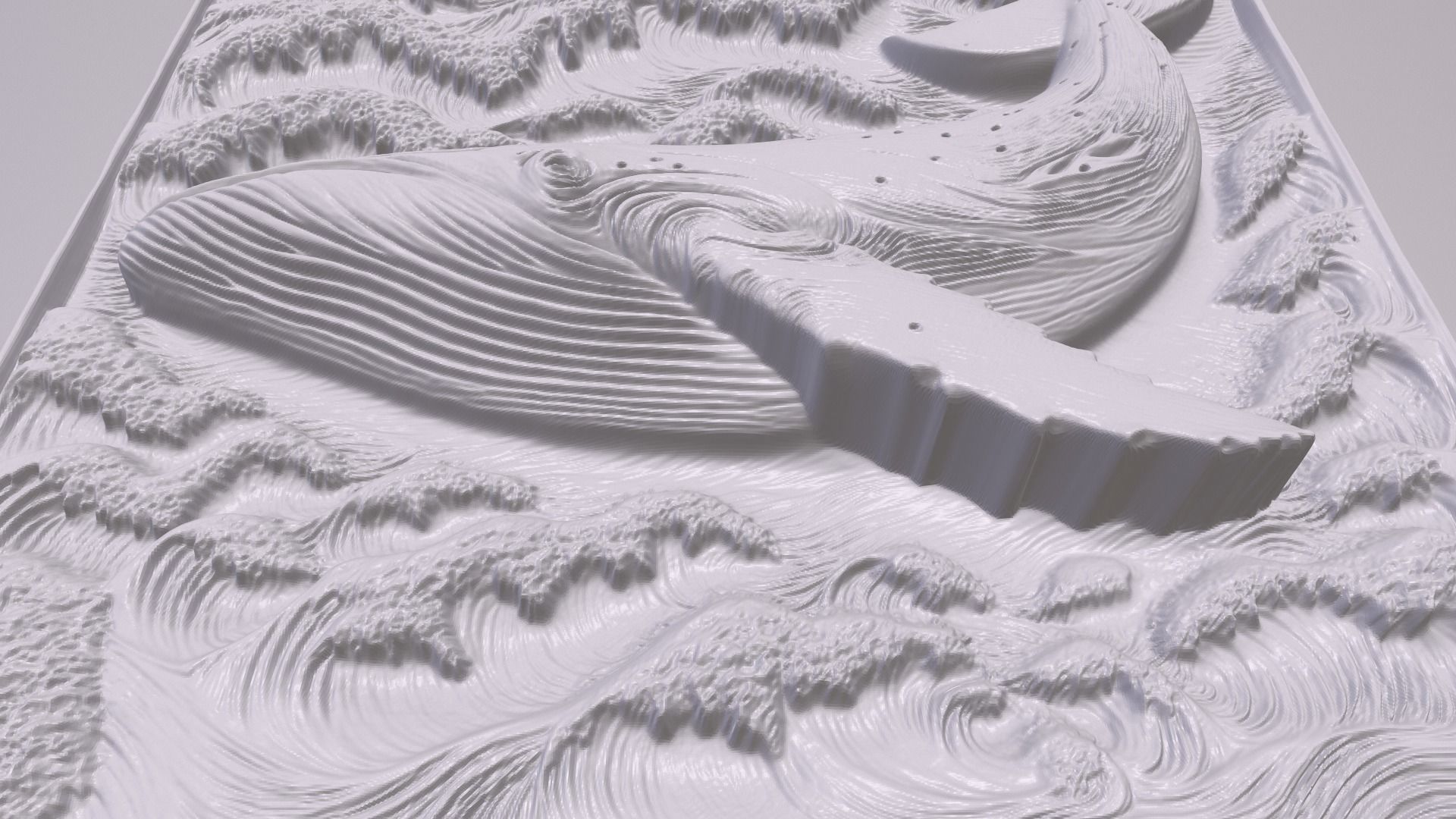 Blue Whale 1 basrelief for 3D printing 3D print model_2