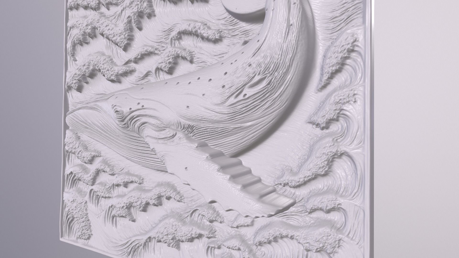Blue Whale 1 basrelief for 3D printing 3D print model_3