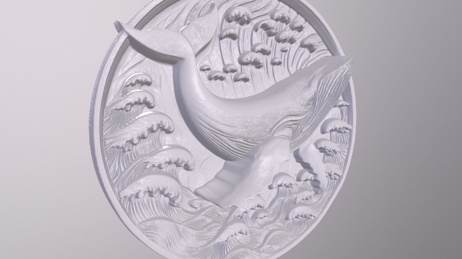 Blue Whale 4 basrelief for 3D printing 3D print model_4