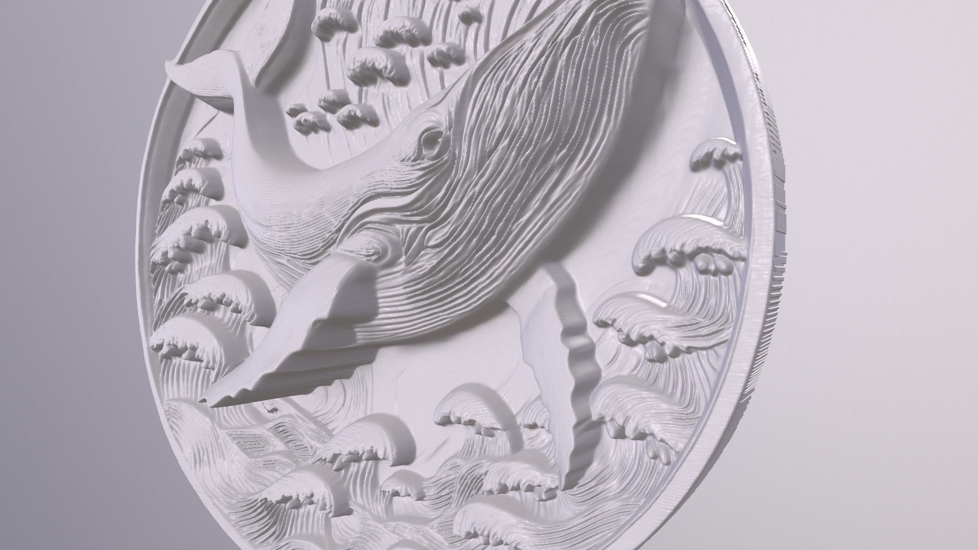 Blue Whale 4 basrelief for 3D printing 3D print model_3