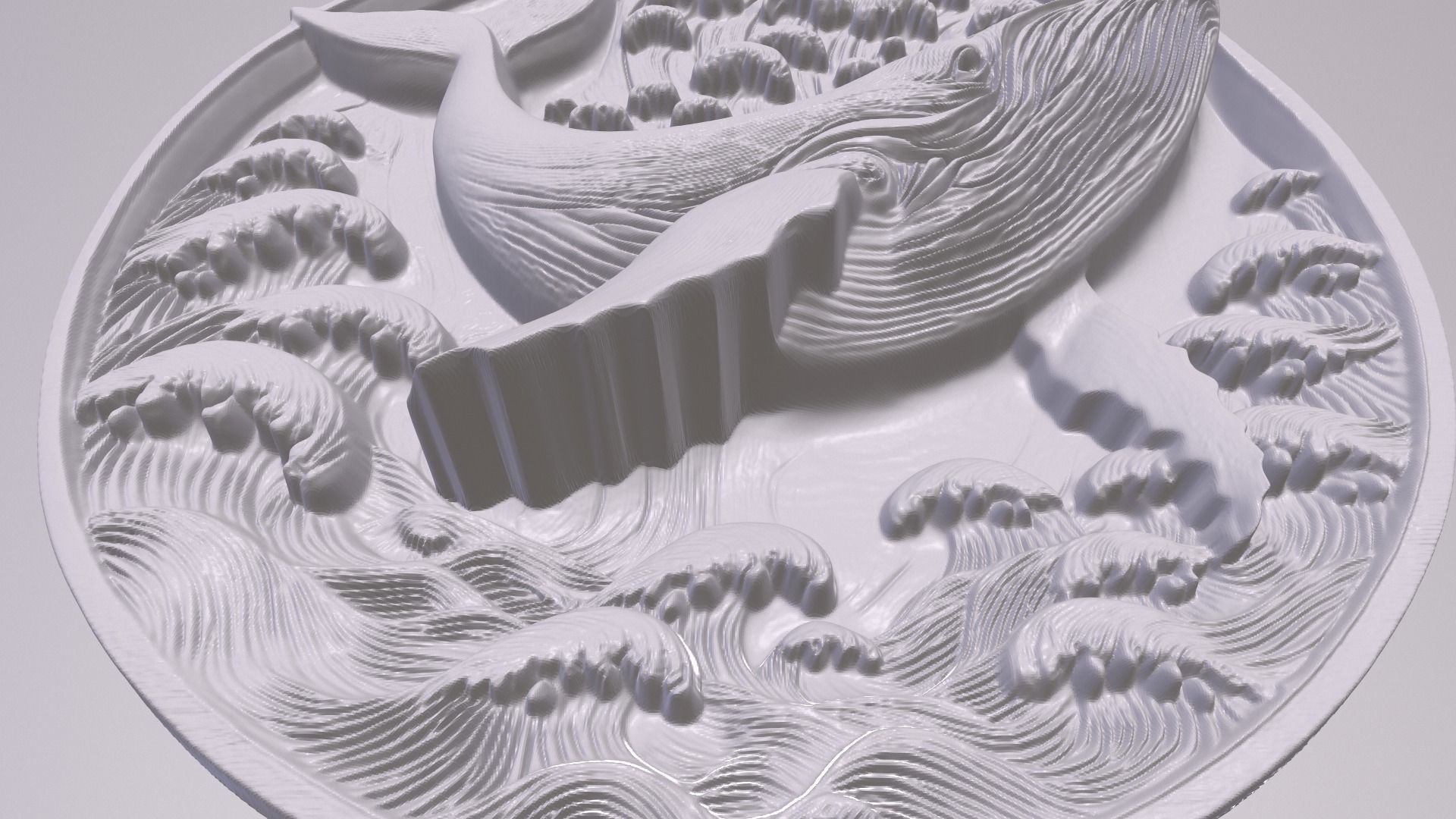 Blue Whale 4 basrelief for 3D printing 3D print model_2