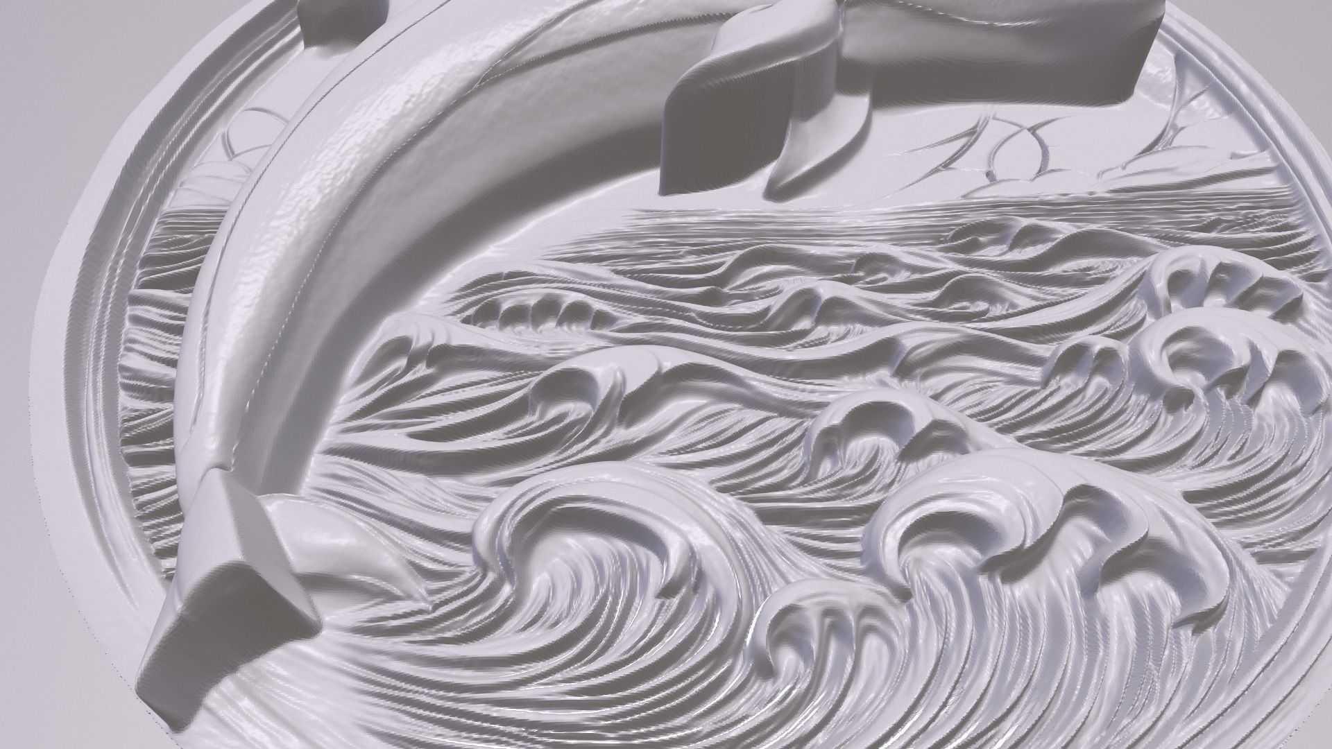 Bottle Nose Dolphin 2 basrelief for 3D printing 3D print model_2