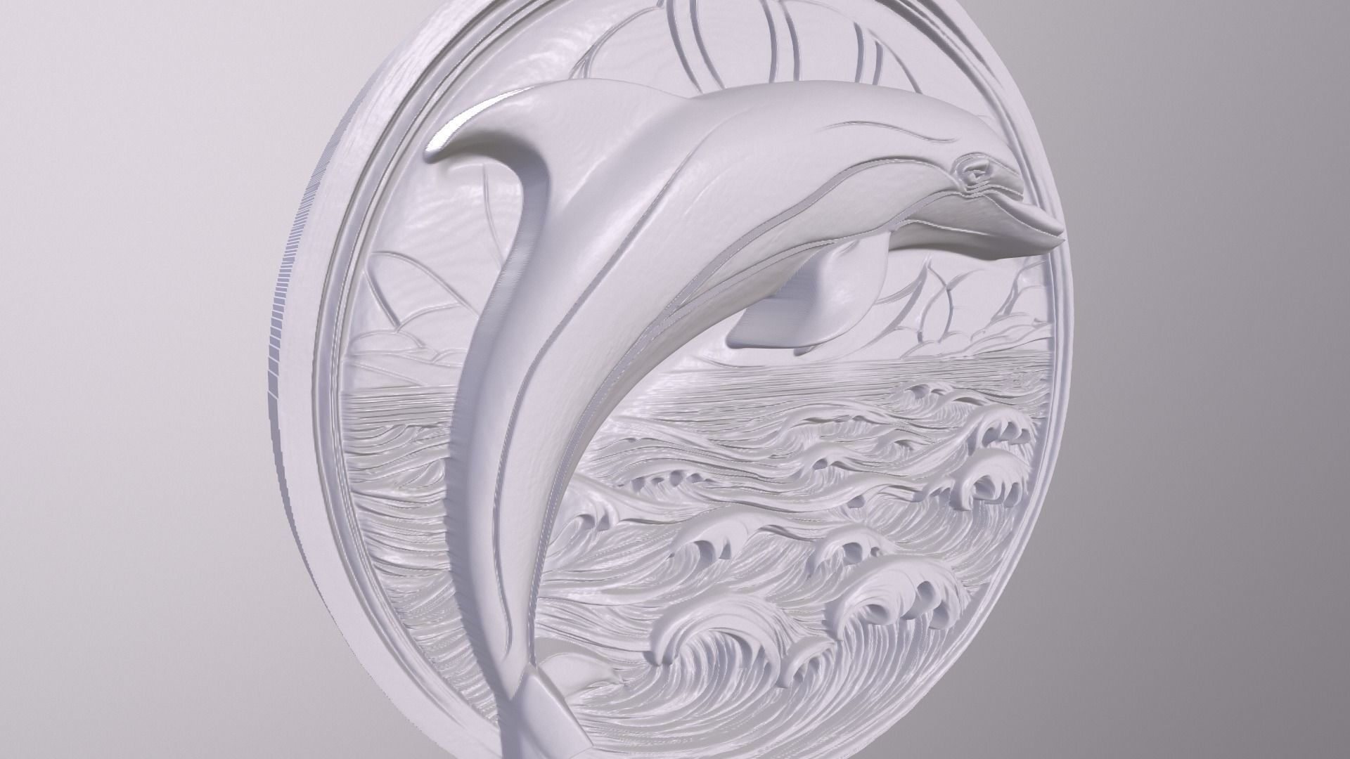 Bottle Nose Dolphin 2 basrelief for 3D printing 3D print model_4
