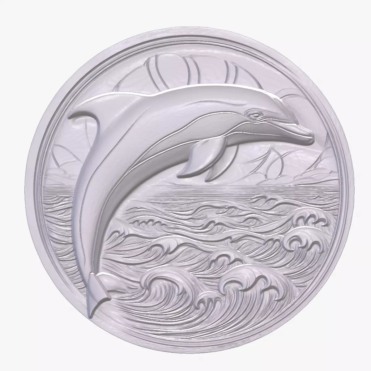 Bottle Nose Dolphin 2 basrelief for 3D printing 3D print model_0