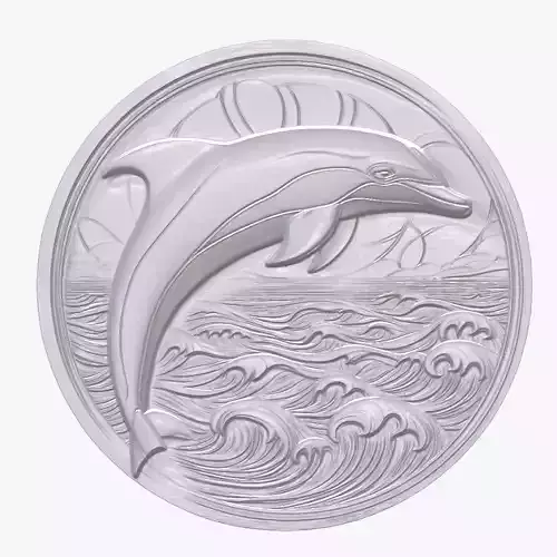 Bottle Nose Dolphin 2 basrelief for 3D printing