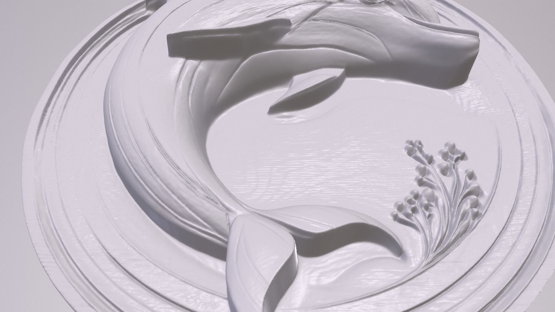 Bottle Nose Dolphin 3 basrelief for 3D printing 3D print model_2