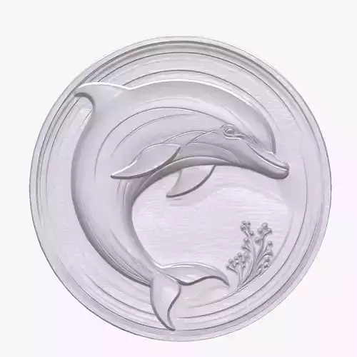 Bottle Nose Dolphin 3 basrelief for 3D printing
