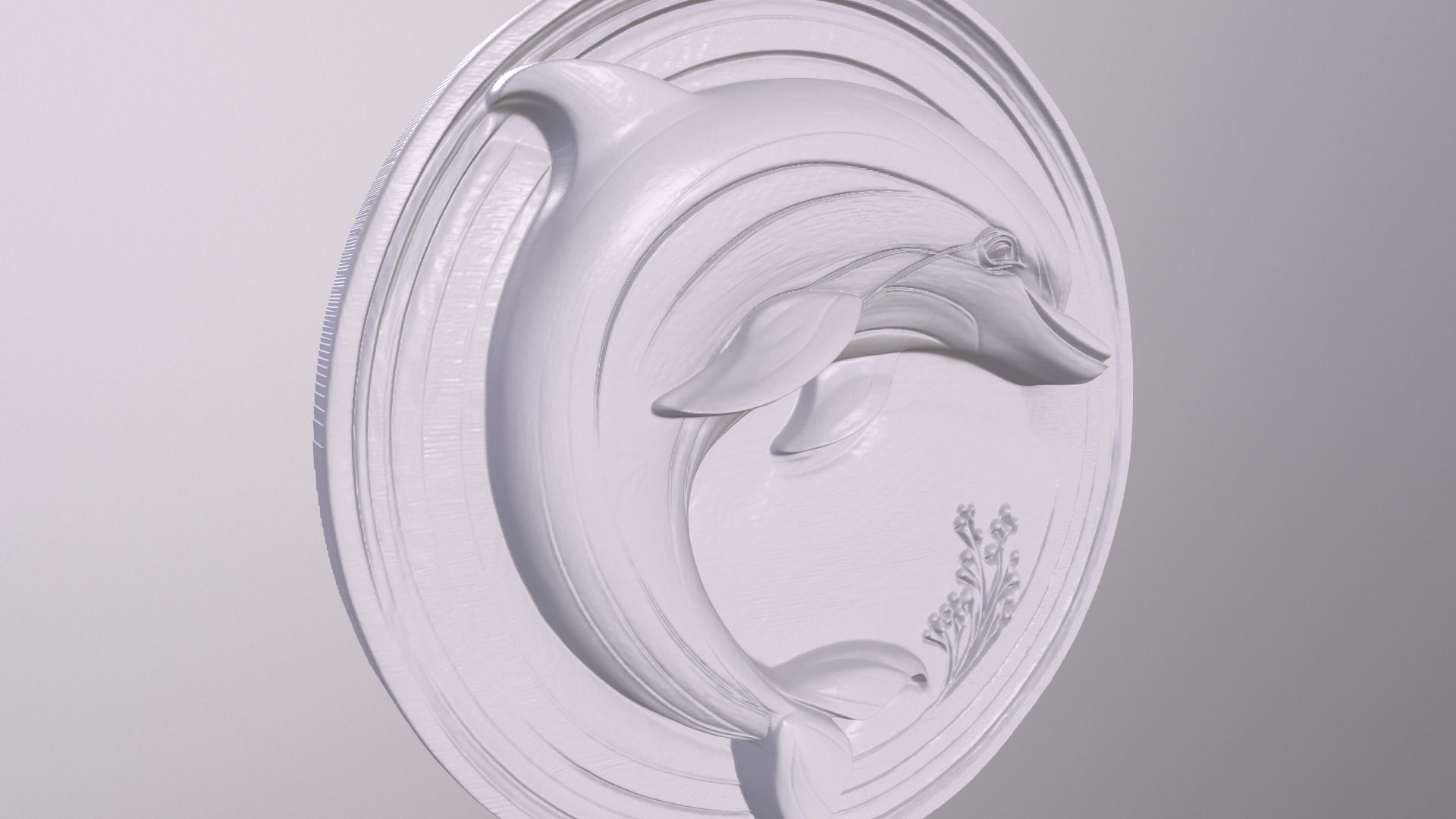 Bottle Nose Dolphin 3 basrelief for 3D printing 3D print model_4