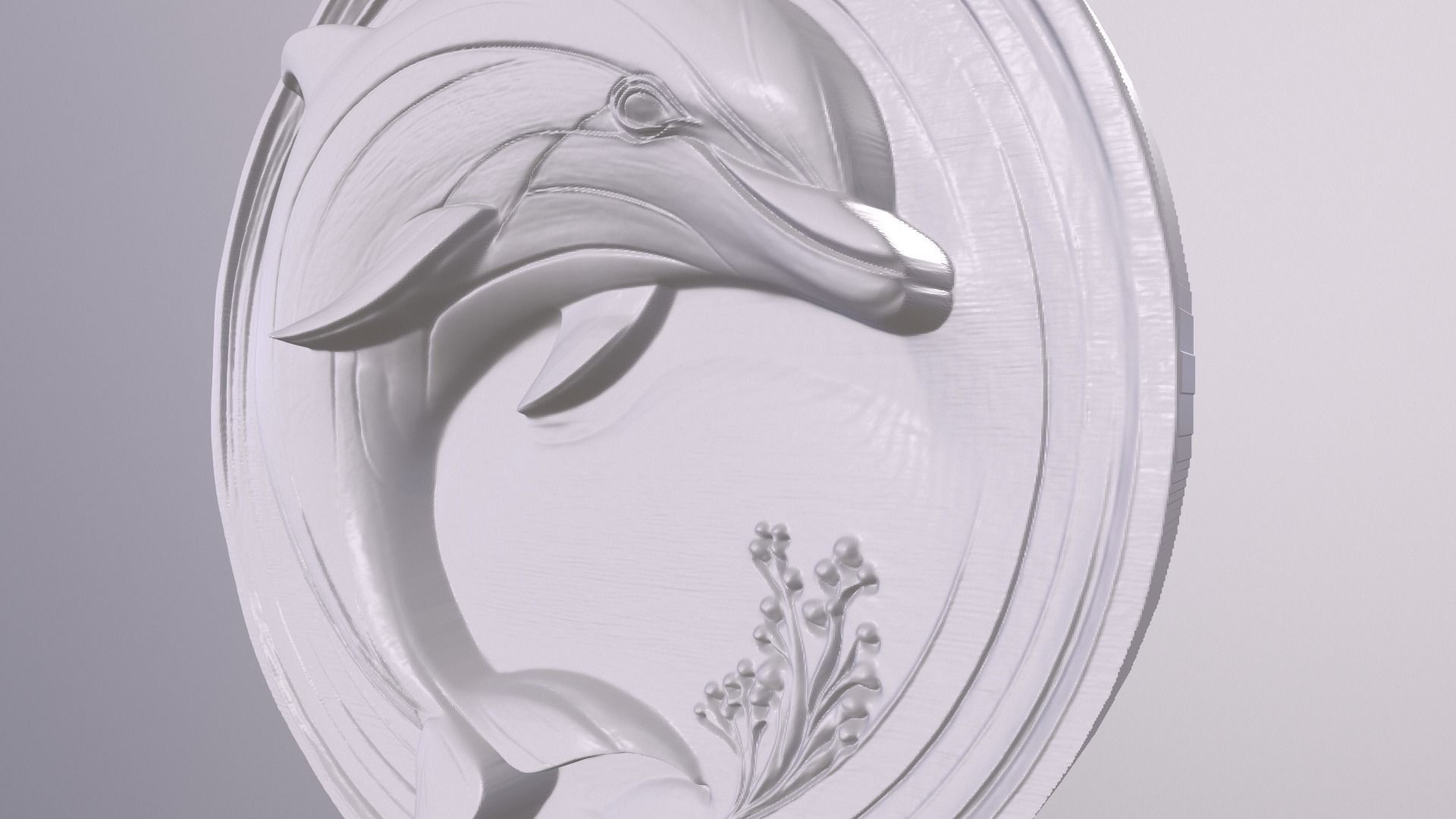 Bottle Nose Dolphin 3 basrelief for 3D printing 3D print model_3