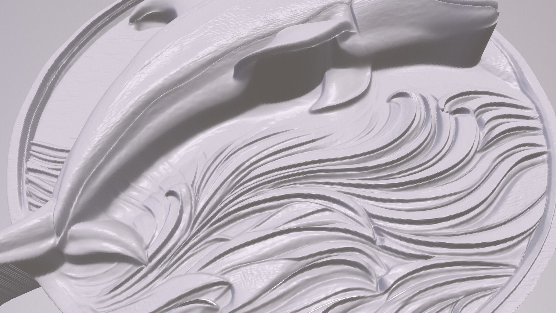 Bottle Nose Dolphin 4 basrelief for 3D printing 3D print model_2