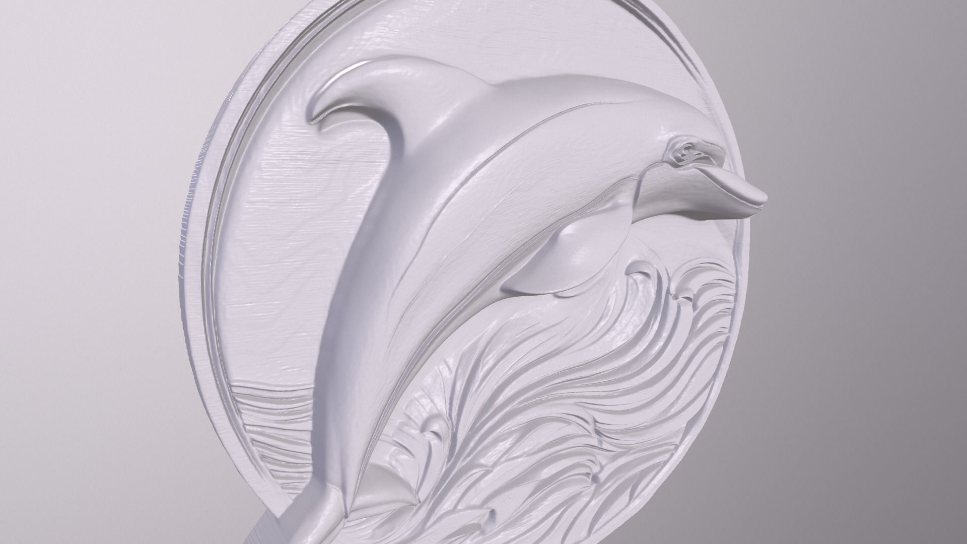 Bottle Nose Dolphin 4 basrelief for 3D printing 3D print model_4