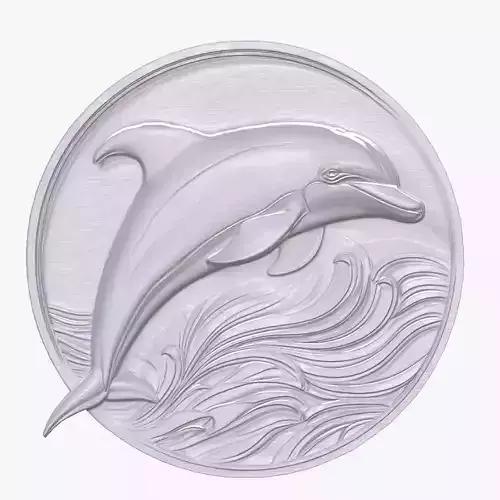 Bottle Nose Dolphin 4 basrelief for 3D printing