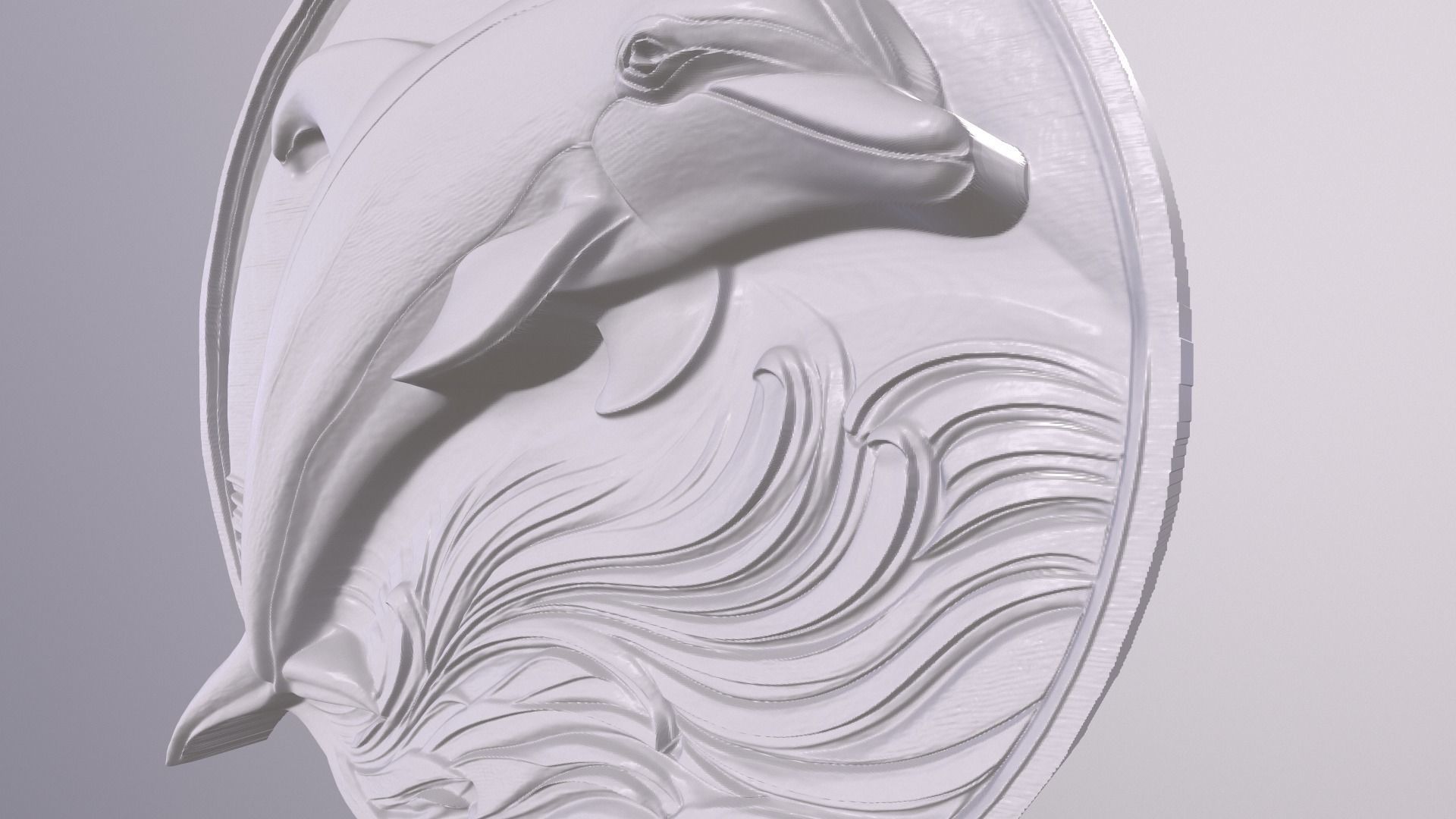 Bottle Nose Dolphin 4 basrelief for 3D printing 3D print model_3