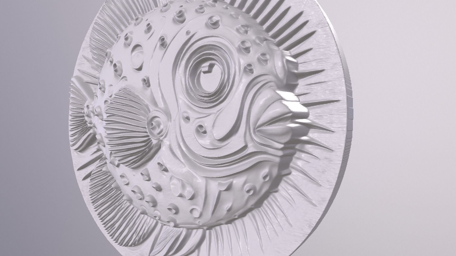 Box Fish 1 basrelief for 3D printing 3D print model_3
