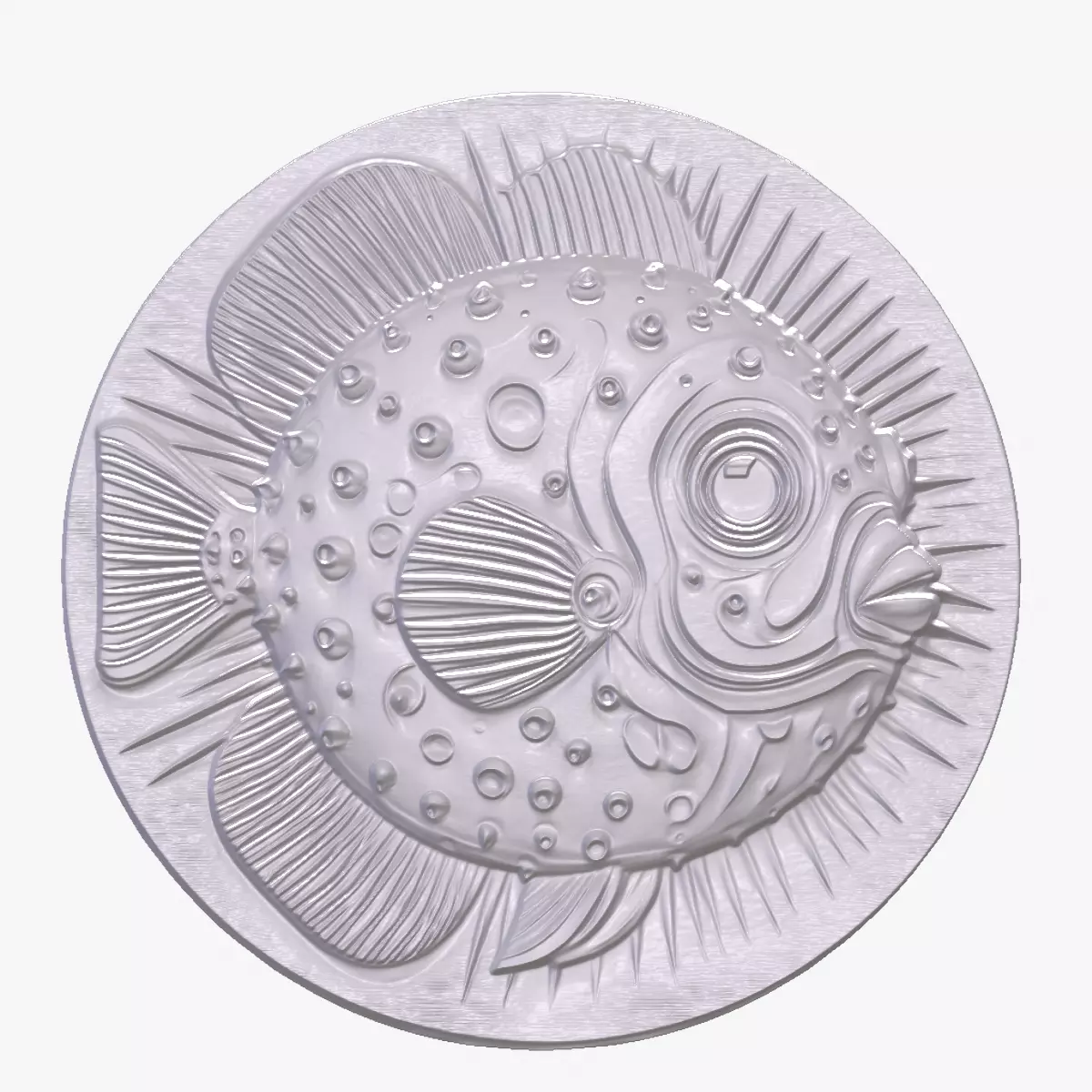 Box Fish 1 basrelief for 3D printing 3D print model_0