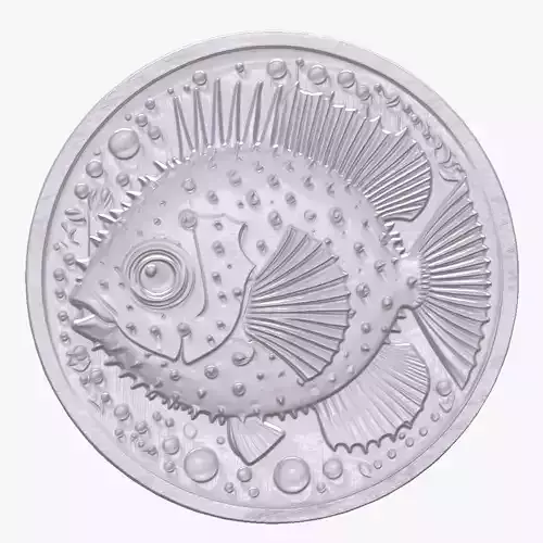 Box Fish 3 basrelief for 3D printing