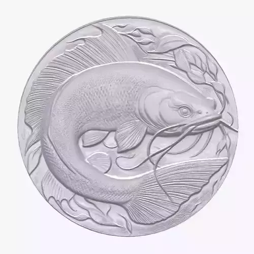 Cat Fish 2 basrelief for 3D printing