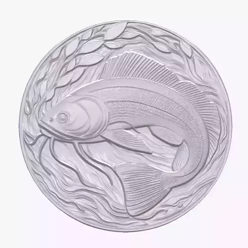 Cat Fish 4 basrelief for 3D printing