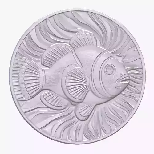 Clown Fish 2 basrelief for 3D printing