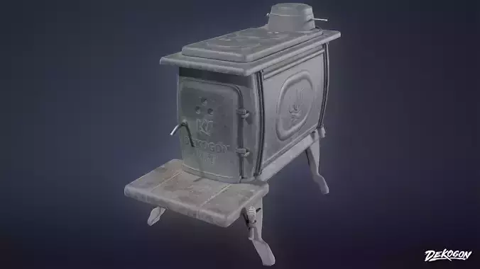 ATTIC - Iron Stove 01 - LOW POLY